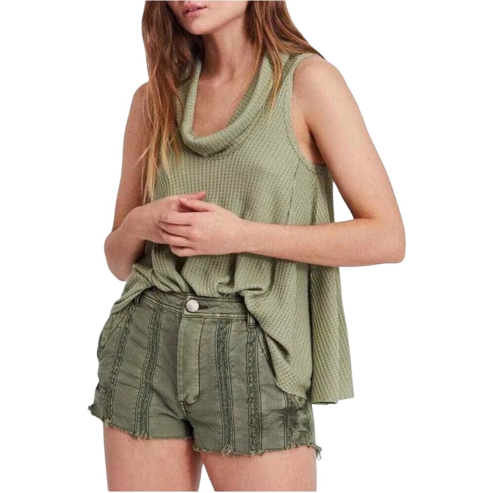 We The Free x Free People Swing It Thermal Cowl Neck Tank Top/Cami - Size Large